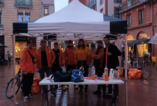 Coursiers Just Eat en grève à Toulouse le 29 septembre 2022
